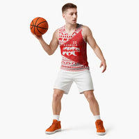 Georgia Christmas Basketball Jersey with Bear Mountains Forest Pattern and Traditional Georgian Design - Wonder Print Shop