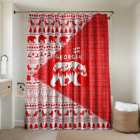 Georgia Christmas Bathroom Set with Bear Mountains Forest Pattern and Traditional Georgian Design - Wonder Print Shop