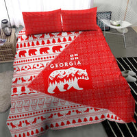 Georgia Christmas Bedding Set with Bear Mountains Forest Pattern and Traditional Georgian Design - Wonder Print Shop