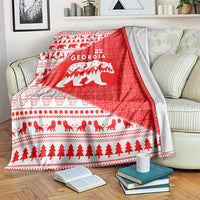 Georgia Christmas Blanket with Bear Mountains Forest Pattern and Traditional Georgian Design - Wonder Print Shop
