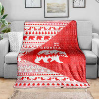 Georgia Christmas Blanket with Bear Mountains Forest Pattern and Traditional Georgian Design - Wonder Print Shop