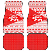 Georgia Christmas Car Mats with Bear Mountains Forest Pattern and Traditional Georgian Design - Wonder Print Shop