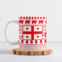 Georgia Christmas Ceramic Mug with Bear Mountains Forest Pattern and Traditional Georgian Design - Wonder Print Shop