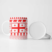 Georgia Christmas Ceramic Mug with Bear Mountains Forest Pattern and Traditional Georgian Design - Wonder Print Shop