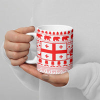Georgia Christmas Ceramic Mug with Bear Mountains Forest Pattern and Traditional Georgian Design - Wonder Print Shop