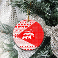 Georgia Christmas Ceramic Ornament with Bear Mountains Forest Pattern and Traditional Georgian Design - Wonder Print Shop