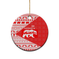 Georgia Christmas Ceramic Ornament with Bear Mountains Forest Pattern and Traditional Georgian Design - Wonder Print Shop