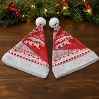 Georgia Christmas Santa Hat with Bear Mountains Forest Pattern and Traditional Georgian Design - Wonder Print Shop