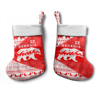 Georgia Christmas Stocking with Bear Mountains Forest Pattern and Traditional Georgian Design - Wonder Print Shop