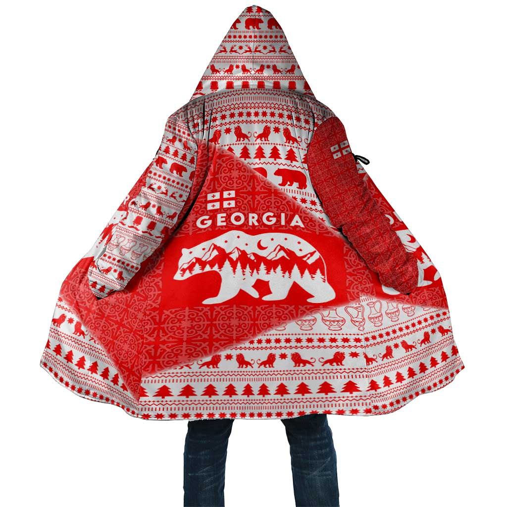 Georgia Christmas Cloak with Bear Mountains Forest Pattern and Traditional Georgian Design - Wonder Print Shop