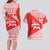 Georgia Christmas Couples Matching Long Sleeve Bodycon Dress and Hawaiian Shirt with Bear Mountains Forest Pattern and Traditional Georgian Design - Wonder Print Shop