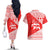 Georgia Christmas Couples Matching Off The Shoulder Long Sleeve Dress and Hawaiian Shirt with Bear Mountains Forest Pattern and Traditional Georgian Design - Wonder Print Shop