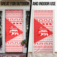 Georgia Christmas Door Cover with Bear Mountains Forest Pattern and Traditional Georgian Design - Wonder Print Shop