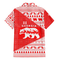 Georgia Christmas Family Matching Mermaid Dress and Hawaiian Shirt with Bear Mountains Forest Pattern and Traditional Georgian Design - Wonder Print Shop