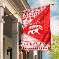 Georgia Christmas Garden Flag with Bear Mountains Forest Pattern and Traditional Georgian Design - Wonder Print Shop