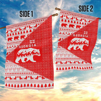Georgia Christmas Garden Flag with Bear Mountains Forest Pattern and Traditional Georgian Design - Wonder Print Shop