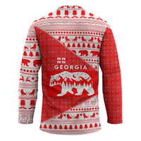 Georgia Christmas Hockey Jersey with Bear Mountains Forest Pattern and Traditional Georgian Design - Wonder Print Shop