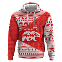 Georgia Christmas Hoodie with Bear Mountains Forest Pattern and Traditional Georgian Design - Wonder Print Shop