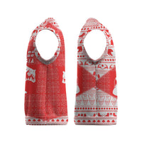 Georgia Christmas Knitted V-Neck Vest with Bear Mountains Forest Pattern and Traditional Georgian Design - Wonder Print Shop