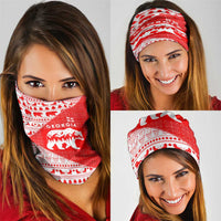 Georgia Christmas Neck Gaiter with Bear Mountains Forest Pattern and Traditional Georgian Design - Wonder Print Shop