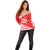 Georgia Christmas Off Shoulder Sweater with Bear Mountains Forest Pattern and Traditional Georgian Design - Wonder Print Shop