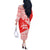 Georgia Christmas Off The Shoulder Long Sleeve Dress with Bear Mountains Forest Pattern and Traditional Georgian Design - Wonder Print Shop