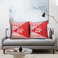 Georgia Christmas Pillow Cover with Bear Mountains Forest Pattern and Traditional Georgian Design - Wonder Print Shop