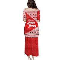 Georgia Christmas Puletasi with Bear Mountains Forest Pattern and Traditional Georgian Design - Wonder Print Shop