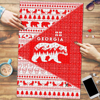 Georgia Christmas Puzzle with Bear Mountains Forest Pattern and Traditional Georgian Design - Wonder Print Shop