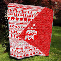 Georgia Christmas Quilt with Bear Mountains Forest Pattern and Traditional Georgian Design - Wonder Print Shop
