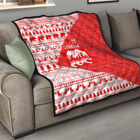 Georgia Christmas Quilt with Bear Mountains Forest Pattern and Traditional Georgian Design - Wonder Print Shop