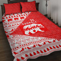 Georgia Christmas Quilt Bed Set with Bear Mountains Forest Pattern and Traditional Georgian Design - Wonder Print Shop