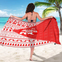 Georgia Christmas Sarong with Bear Mountains Forest Pattern and Traditional Georgian Design - Wonder Print Shop