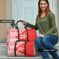 Georgia Christmas Travel Bag with Bear Mountains Forest Pattern and Traditional Georgian Design - Wonder Print Shop