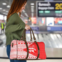 Georgia Christmas Travel Bag with Bear Mountains Forest Pattern and Traditional Georgian Design - Wonder Print Shop