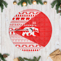 Georgia Christmas Tree Skirt with Bear Mountains Forest Pattern and Traditional Georgian Design - Wonder Print Shop