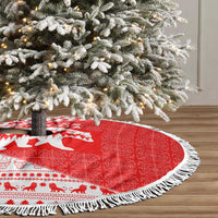 Georgia Christmas Tree Skirt with Bear Mountains Forest Pattern and Traditional Georgian Design - Wonder Print Shop