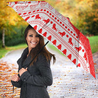 Georgia Christmas Umbrella with Bear Mountains Forest Pattern and Traditional Georgian Design - Wonder Print Shop