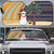 Anguilla Christmas Auto Sun Shade with Snowman Palm Tree Ornaments Coconut Drink and Island Pattern Design - Wonder Print Shop
