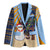 Anguilla Christmas Blazer with Snowman Palm Tree Ornaments Coconut Drink and Island Pattern Design - Wonder Print Shop