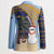 Anguilla Christmas Blazer with Snowman Palm Tree Ornaments Coconut Drink and Island Pattern Design - Wonder Print Shop