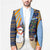 Anguilla Christmas Blazer with Snowman Palm Tree Ornaments Coconut Drink and Island Pattern Design - Wonder Print Shop