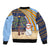 Anguilla Christmas Bomber Jacket with Snowman Palm Tree Ornaments Coconut Drink and Island Pattern Design - Wonder Print Shop