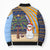 Anguilla Christmas Bomber Puffer Jacket with Snowman Palm Tree Ornaments Coconut Drink and Island Pattern Design - Wonder Print Shop