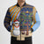 Anguilla Christmas Bomber Puffer Jacket with Snowman Palm Tree Ornaments Coconut Drink and Island Pattern Design - Wonder Print Shop