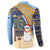 Anguilla Christmas Button Sweatshirt with Snowman Palm Tree Ornaments Coconut Drink and Island Pattern Design - Wonder Print Shop
