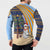 Anguilla Christmas Button Sweatshirt with Snowman Palm Tree Ornaments Coconut Drink and Island Pattern Design - Wonder Print Shop