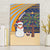 Anguilla Christmas Canvas Wall Art with Snowman Palm Tree Ornaments Coconut Drink and Island Pattern Design - Wonder Print Shop