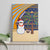 Anguilla Christmas Canvas Wall Art with Snowman Palm Tree Ornaments Coconut Drink and Island Pattern Design - Wonder Print Shop