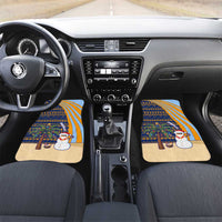 Anguilla Christmas Car Mats with Snowman Palm Tree Ornaments Coconut Drink and Island Pattern Design - Wonder Print Shop